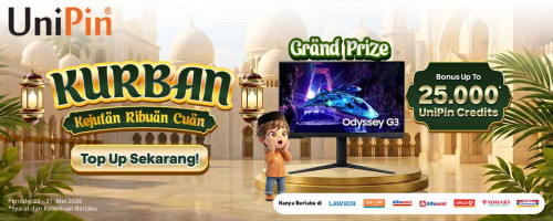 Iduladha Penuh Berkah! Menangkan Samsung Odyssey G3 dan Bonus Hingga 25.000 UniPin Credits